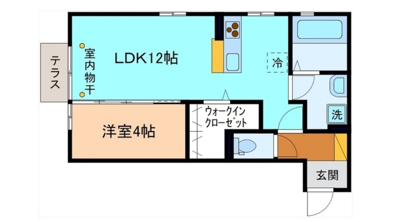 Ⅰ棟102,103,202,203号室間取