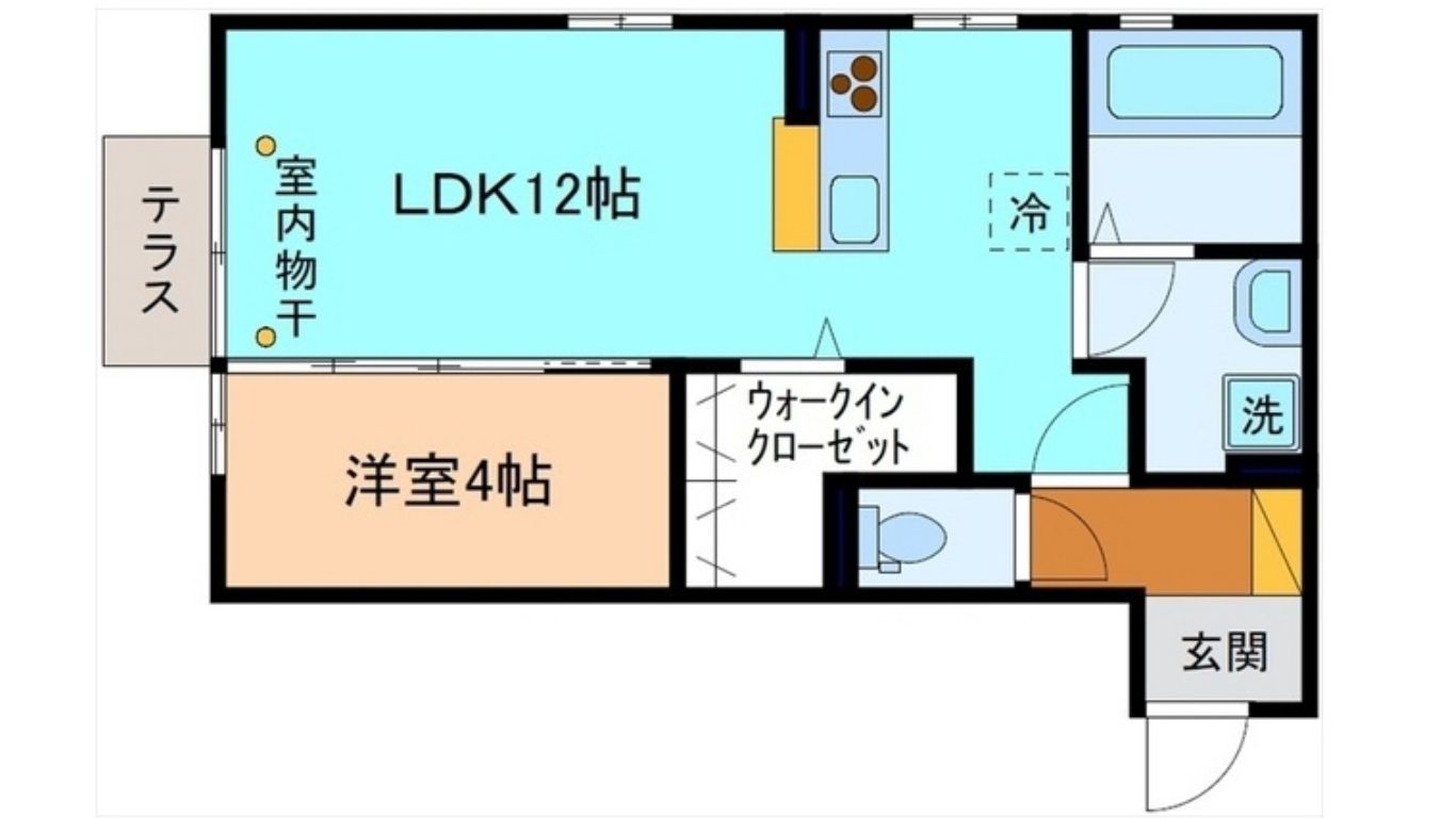 Ⅰ棟102、103、202、203号室　間取